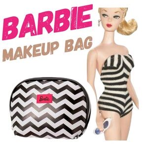 🆕 Barbie Series Shell Makeup Bag, Large Capacity, Iconic Swimsuit Pattern 💋